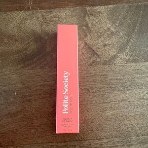 BNIB Polite Society Glossy Lip Balm in Peach Bellini